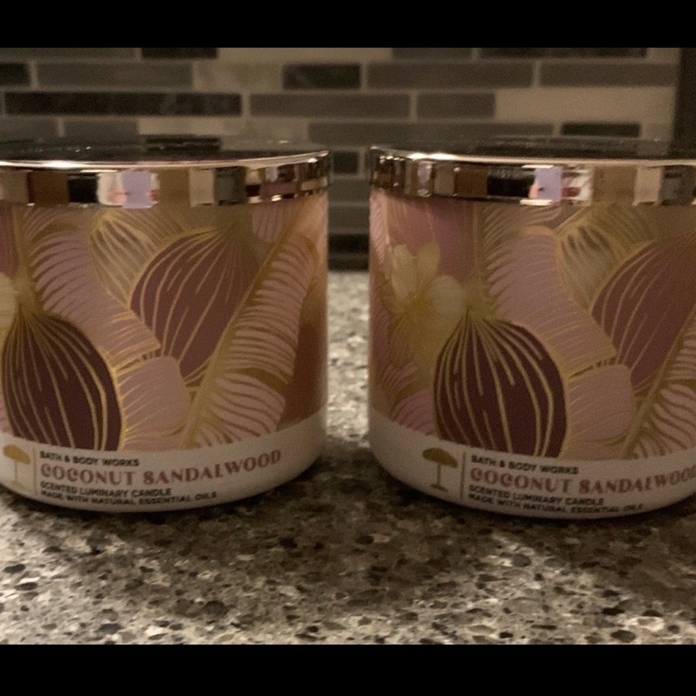 Bath & Body Works 3- Wick Coconut Sandalwood Candle Duo - CROSS POSTED